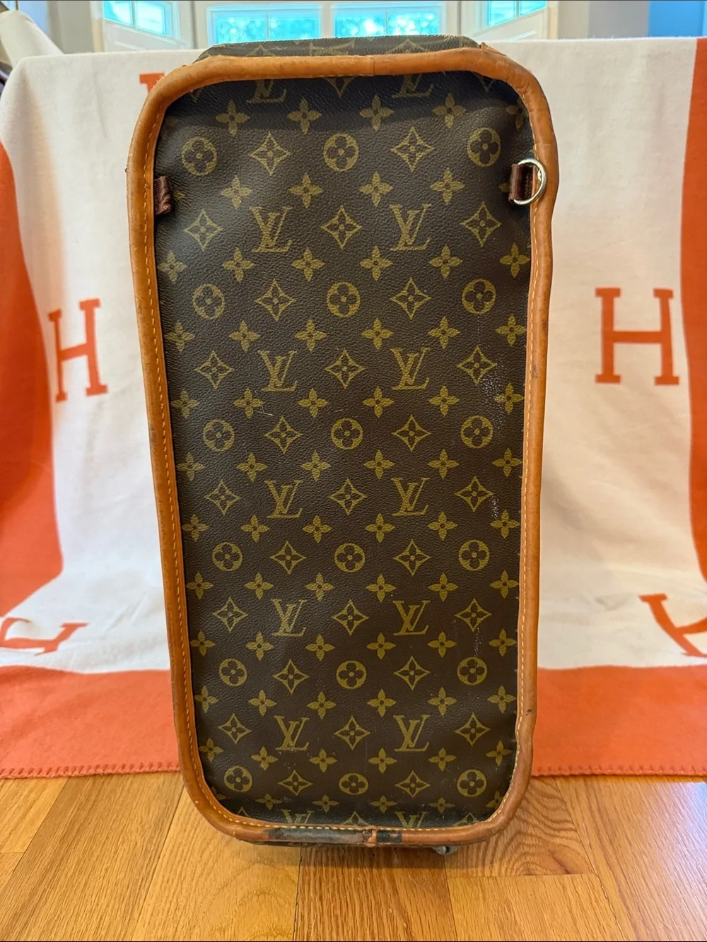 Louis Vuitton Monogram Canvas Suitcase with Tan Trim, Look at Photos